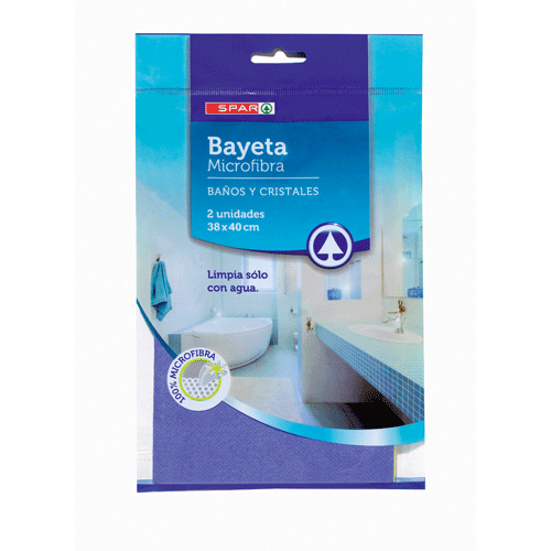 BAYETA MICROFIBRA BAÑOS Y CRISTALES SPAR PACK-2