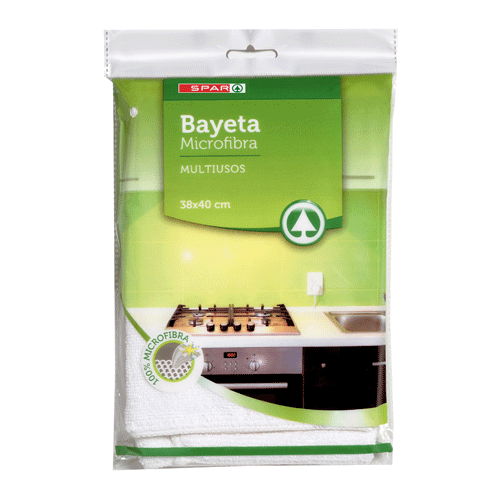 BAYETA MICROFIBRA BLANCA SPAR 38X40 CM.
