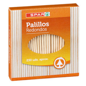 PALILLOS REDONDOS MADERA SPAR 230 UND.