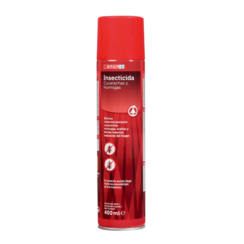 INSECTICIDA MATA CUACARACHAS Y HORMIGAS SPAR, 400 ML.