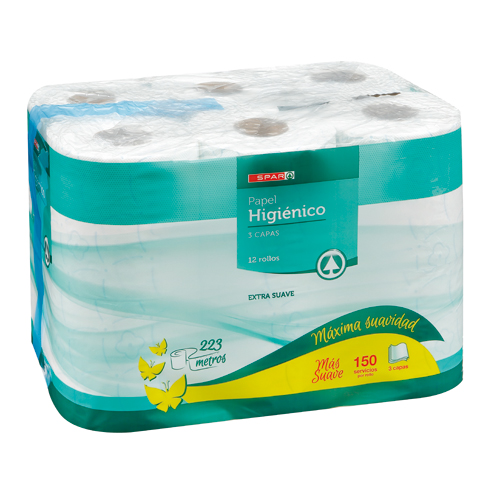 PAPEL HIGIÉNICO SPAR 3 CAPAS PACK-12