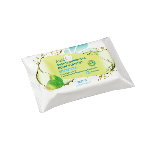 TOALLITAS DESMAQUILLANTES PURIFICANTES SENSATIONS 20 UND.