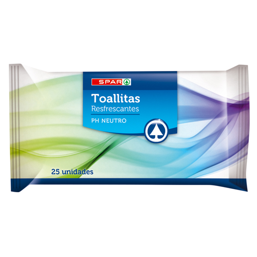 TOALLITAS REFRESCANTES MULTIUSOS SPAR 25 UND.