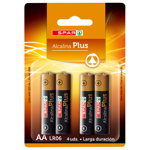 PILAS ALCALINAS SPAR LR-06 BLISTER 4 UND.