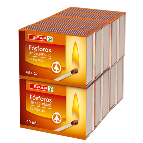 FÓSFOROS DE BOLSILLO SPAR 40 UND. PACK-10
