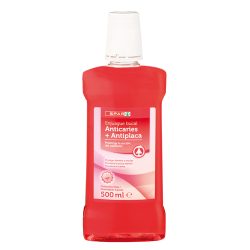 ENJUAGUE BUCAL ANTICARIES + ANTIPLACA SPAR 500 ML.