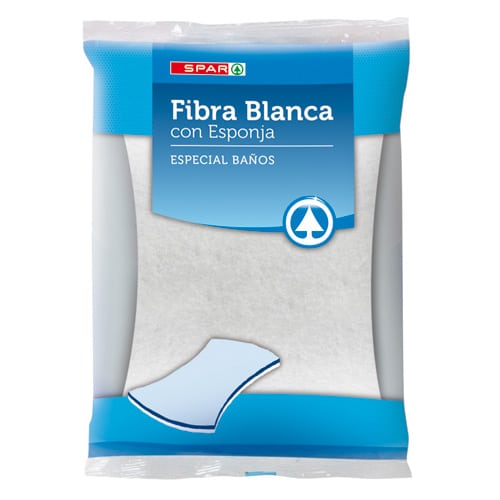 ESTROPAJO FIBRA BLANCA CON ESPONJA ESPECIAL BAÑOS SPAR