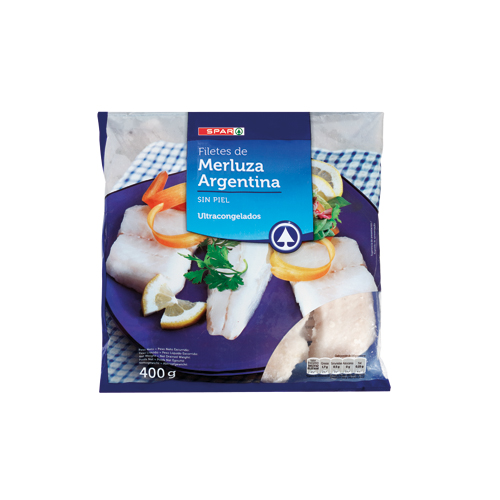 FILETES DE MERLUZA ARGENTINA SIN PIEL SPAR 400 GRS.