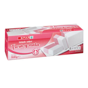 BARRA DE HELADO NATA Y FRESA SPAR 518 gr.