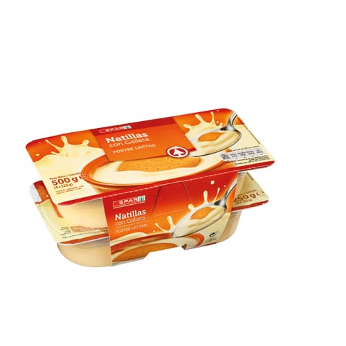NATILLAS CON GALLETA SPAR 125 GRS PACK-4