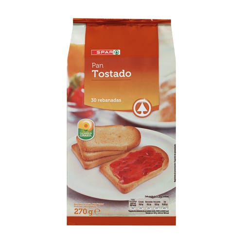 PAN TOSTADO TRADICIONAL SPAR 30 REBANADAS 270 GRS.