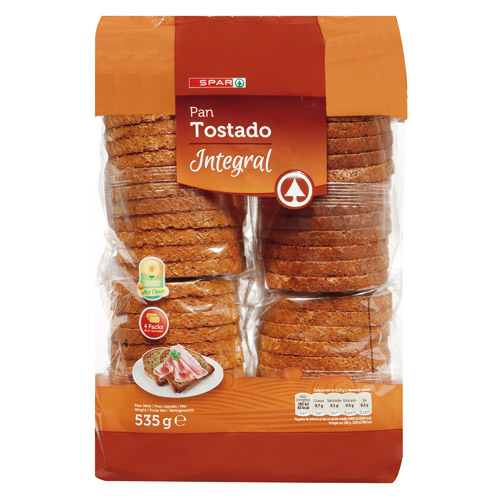 PAN TOSTADO INTEGRAL SPAR 535 GRS.