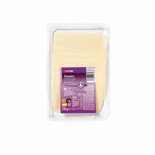 QUESO SIN LACTOSA SPAR LONCHAS 150 GRS.
