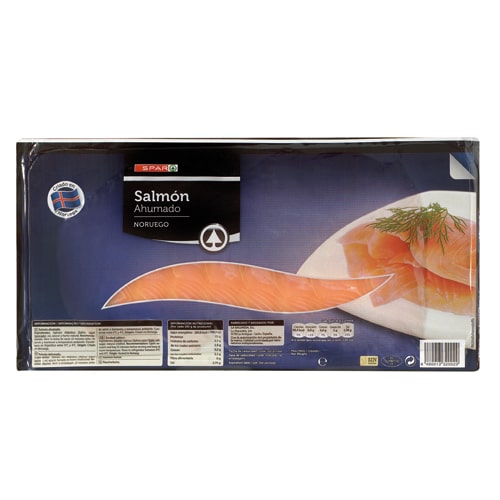 SALMÓN AHUMADO NORUEGO SPAR PLANCHA 1 KG. APROX.