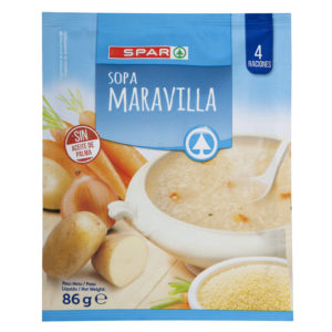 SOPA MARAVILLA CON PASTA FINA SPAR 86 GRS.