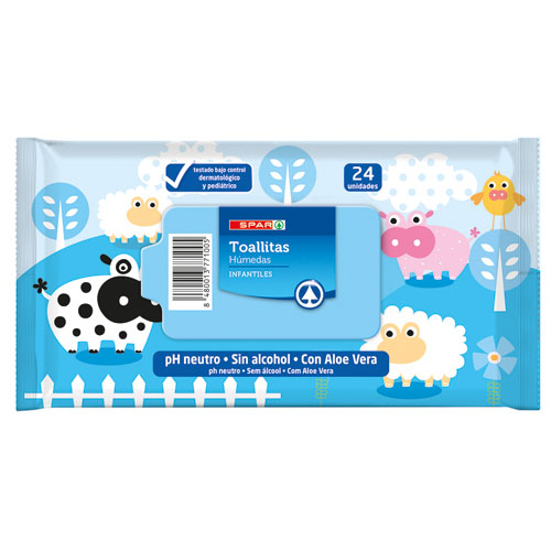 TOALLITAS INFANTILES SPAR SIN TAPA 24 UND.