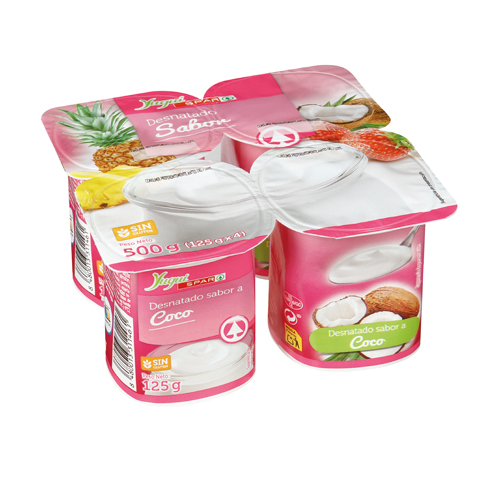YOGUR DESNATADO SABOR COCO YUGUI SPAR 125 GRS PACK-4