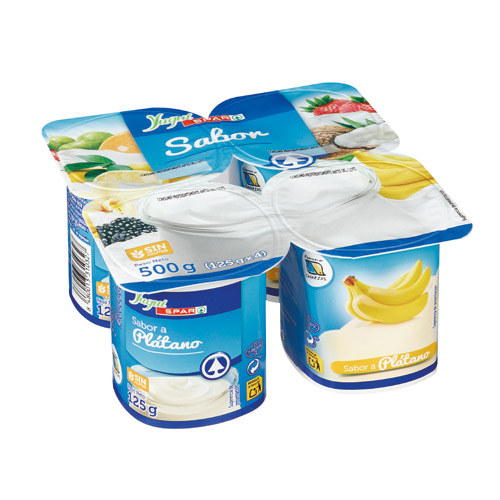 YOGUR SABOR PLÁTANO YUGUI SPAR 125 GRS PACK-4