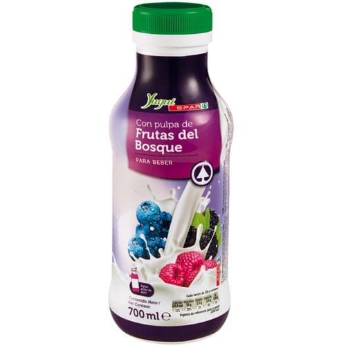 YOGUR BEBIBLE FRUTAS DEL BOSQUE YUGUI SPAR BOTELLA 750 GRS