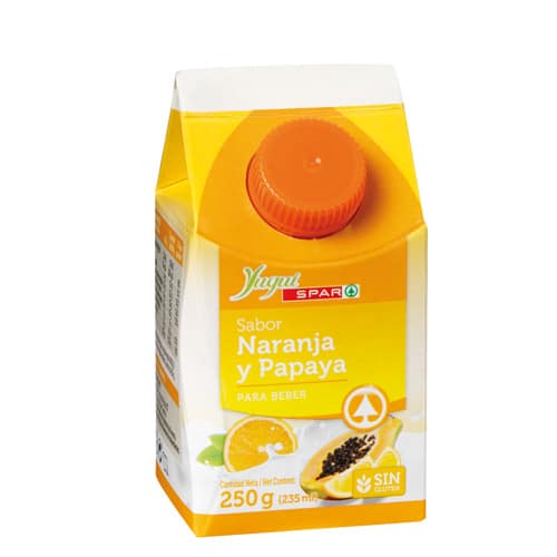 YOGUR BEBIBLE NARANJA Y PAPAYA YUGUI SPAR BRICK 250 GRS