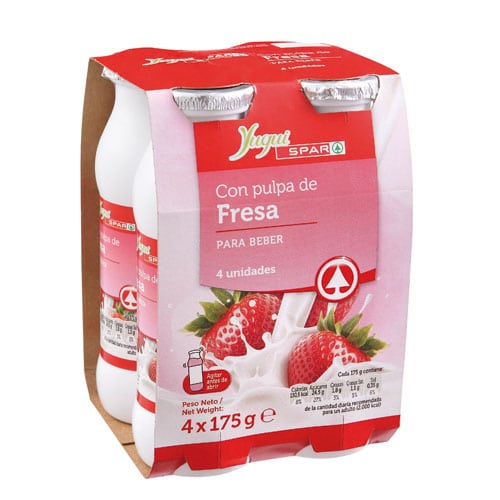 YOGUR BEBIBLE CON PULPA DE FRESA YUGUI SPAR 175 GRS PACK-4
