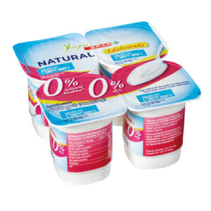 YOGUR YUGUI SPAR NATURAL EDULCORADO 0% AZ&Uacute;CARES A&Ntilde;ADIDOS 0% M.G. 125 GRS PACK-4