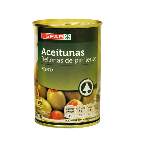 ACEITUNAS RELLENAS DE PIMIENTO LATA 280 GRS. P.N.