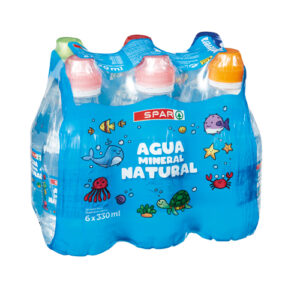 AGUA MINERAL NATURAL INFANTIL SPAR TAPÓN SPORT RETRÁCTIL 6 UDS. 33 CL.