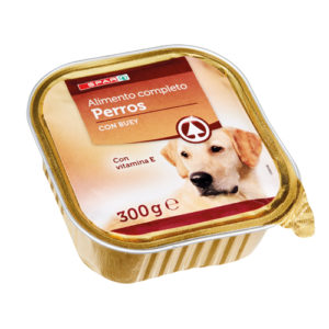 ALIMENTO PERROS CON BUEY SPAR TARRINA 300 GRS.