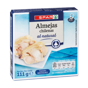 ALMEJAS CHILENAS AL NATURAL SPAR 111 GRS. P.N.
