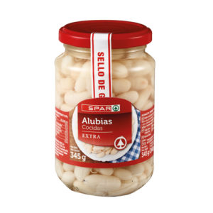 ALUBIAS COCIDAS EXTRA SPAR FRASCO 345 GRS. P.N.