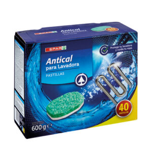 PASTILLAS ANTICAL PARA LAVADORA SPAR 600 GRS. 40 UND.