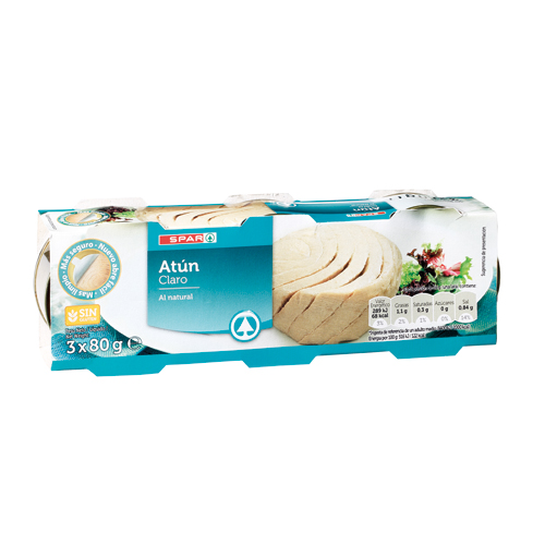 ATÚN CLARO AL NATURAL SPAR RO-85 PACK-3 P.N.