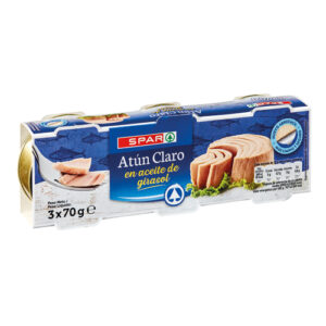 ATÚN CLARO EN ACEITE DE GIRASOL SPAR RO-85 PACK-3 P.N.