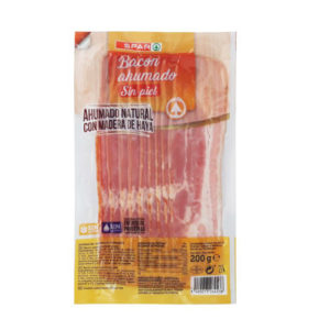 BACON SIN PIEL AHUMADO NATURAL CON MADERA DE HAYA SPAR 200 GRS.