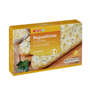 BAGUETTINAS 4 QUESOS SPAR 2 UND. 125 GRS.