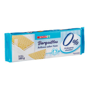 BARQUILLOS RELLENOS SABOR NATA SPAR 0% AZÚCARES AÑADIDOS 160 GRS.