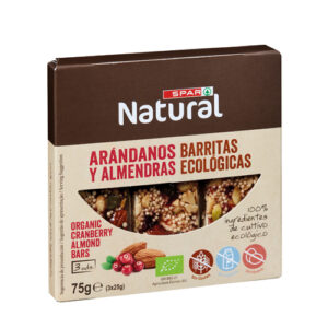 BARRITAS ECOLÓGICAS ARÁNDANOS Y ALMENDRAS SPAR NATURAL 3 UND. 75 GRS.