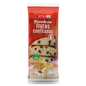 BIZCOCHO SPAR FRUTAS CONFITADAS ENVASE INDIVIDUAL 7 UND. 210 GRS.