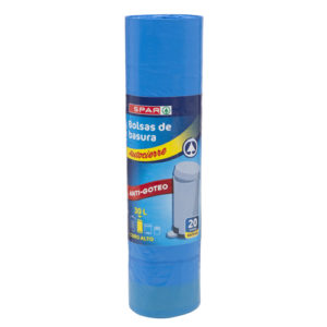 BOLSA BASURA MEDIA DENSIDAD AUTOCIERRE CUBO ALTO SPAR 50X75 30 LT. 20 UND.