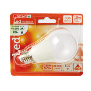 BOMBILLA LED SPAR ESTÁNDAR CÁLIDA 10W E27