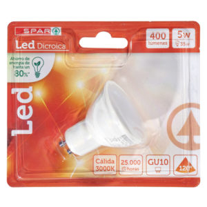 BOMBILLA LED SPAR DICROICA CÁLIDA 5W GU10