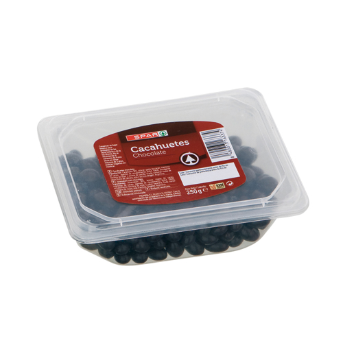 CACAHUETES CON CHOCOLATE SPAR BANDEJA PET 250 GRS.