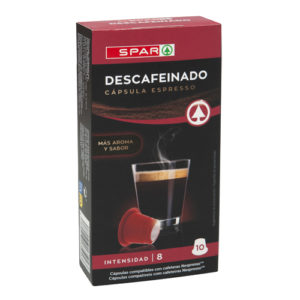 C&Aacute;PSULAS ESPRESSO CAF&Eacute; DESCAFEINADO SPAR 10 UND.
