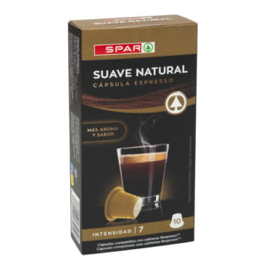 C&Aacute;PSULAS ESPRESSO CAF&Eacute; SUAVE NATURAL SPAR 10 UND.
