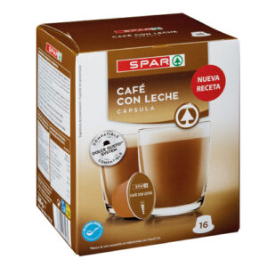CÁPSULAS CAFÉ CON LECHE SPAR COMPATIBLES DOLCE GUSTO 16 UND.