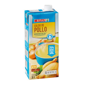 CALDO DE POLLO REDUCIDO EN SAL SPAR BRIK 1 L.