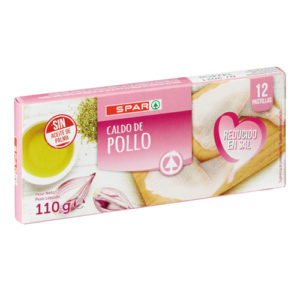 CALDO DE POLLO REDUCIDO EN SAL SPAR 12 PASTILLAS