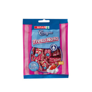 CARAMELOS CREMOSOS FRESA-NATA SIN AZÚCAR SPAR 90 GRS.