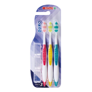 CEPILLO DENTAL DURO BIMATERIAL MANGO FLEXIBLE SPAR PACK 3 UND.